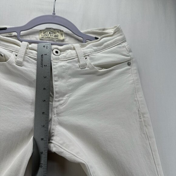 Lucky Brand Handcrafted Sweet Straight Jeans 4/27 Mid-Rise Stretch Denim White - Picture 8 of 13